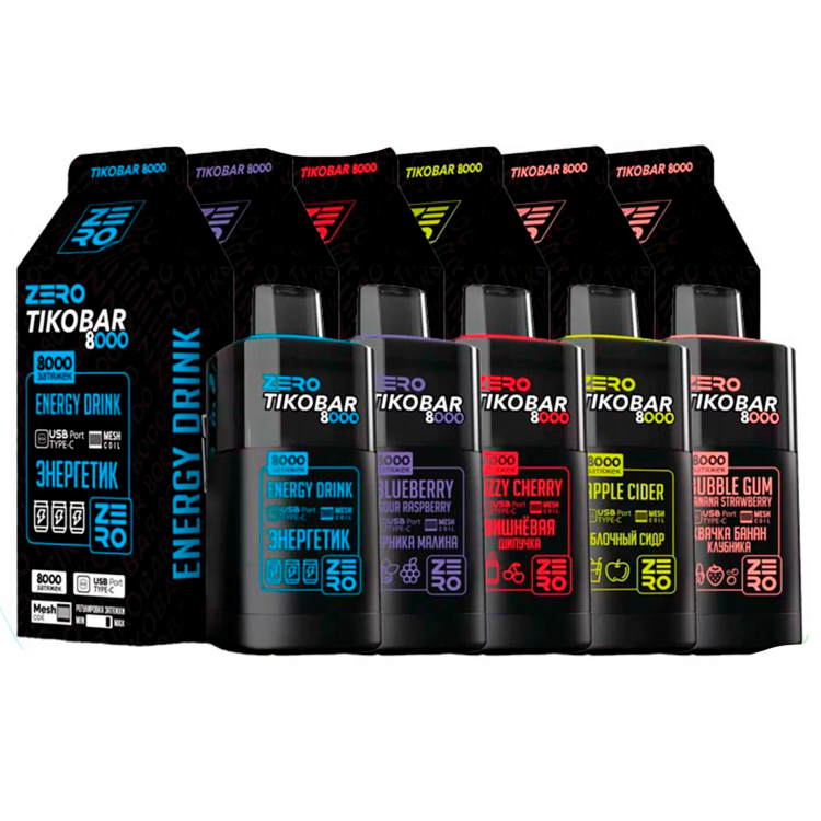 Одноразовая электронная сигарета Tikobar 8000 Zero - Клубника киви