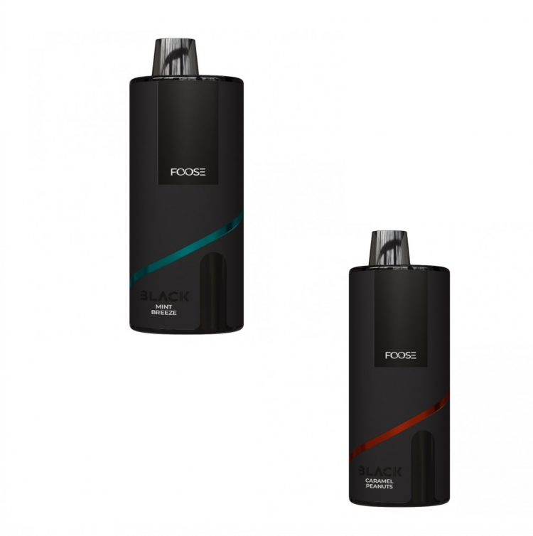 (М) Одноразовая электронная сигарета FOOSE Black 9000 - Клубника - Мохито