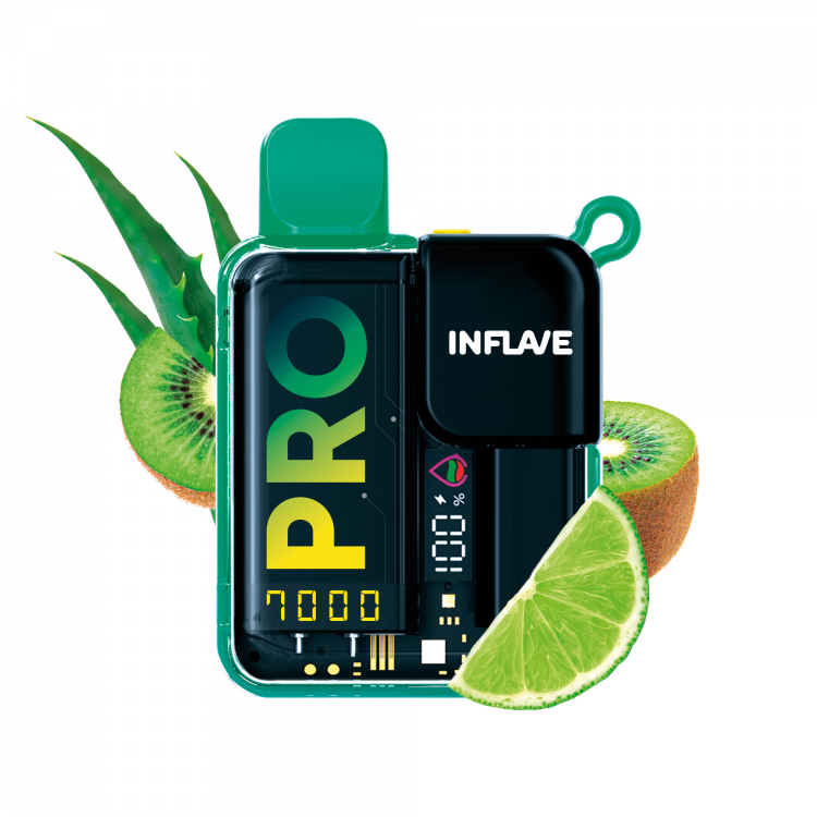 Одноразовая электронная сигарета INFLAVE PRO (7000) - Киви Лайм Алоэ