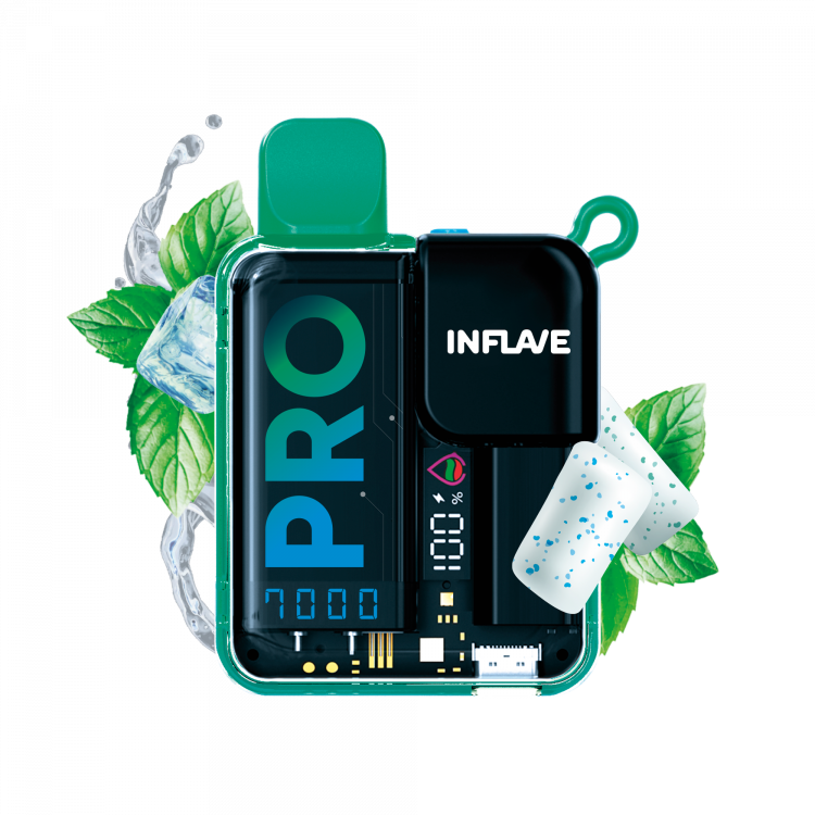 Одноразовая электронная сигарета INFLAVE PRO (7000) - Мятное Драже